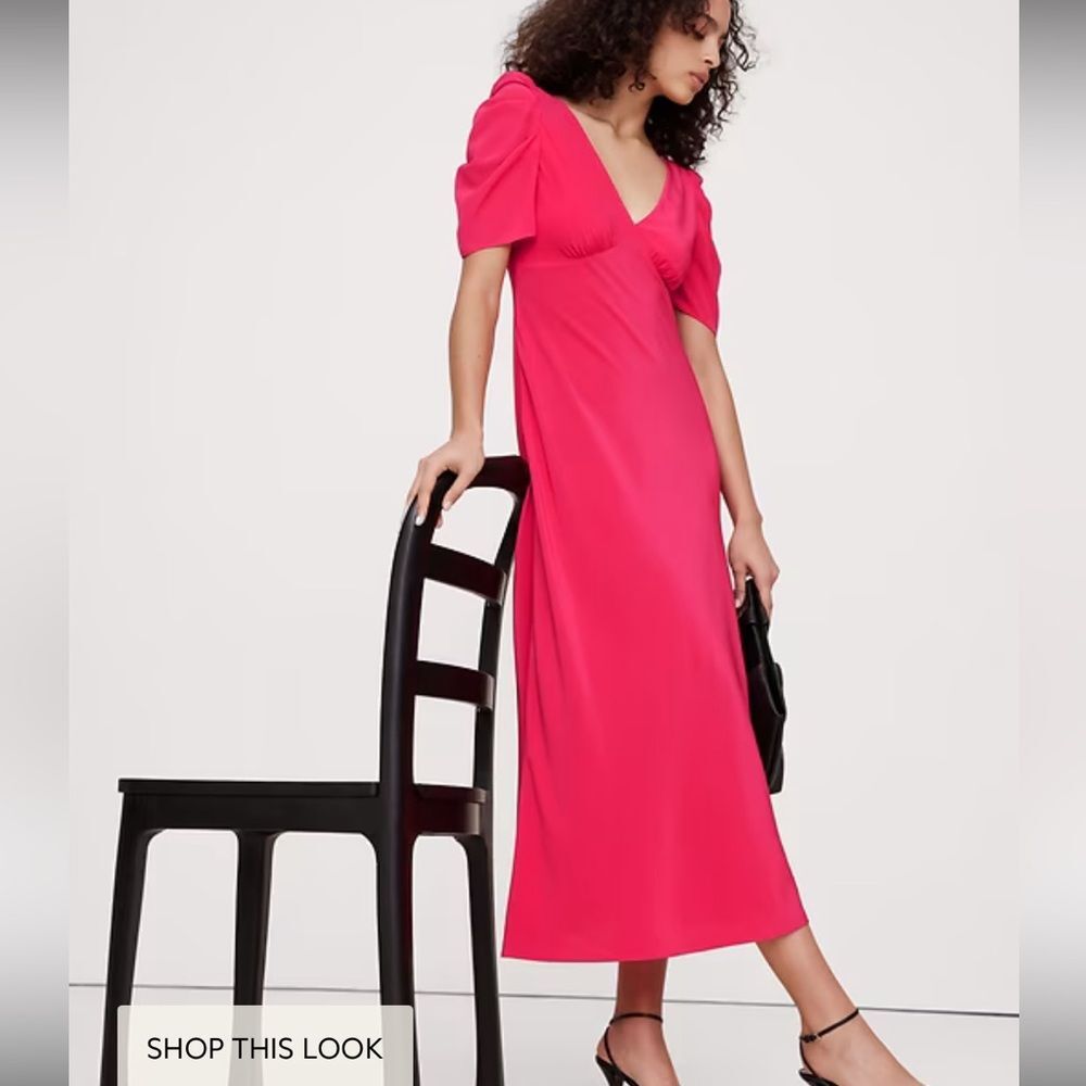 Banana Republic Matte Silk Maxi Dress Coral Gem 14